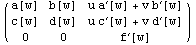 (                                                                    ′         & ...      ′           0                               0                               f       [w]