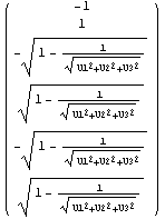 (                                  )             -1               1            ... ----------------]                           2     2     2                    Sqrt[U1  + U2  + U3 ]