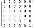 ( 1   0   0   0   0   0 )            0   1   0   0   0   0            0   0    ...            0   0   0   1   0   0            0   0   0   0   1   0            0   0   0   0   0   1