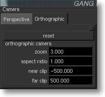 Orthographic Camera Panel