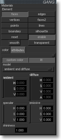 Materials Panel